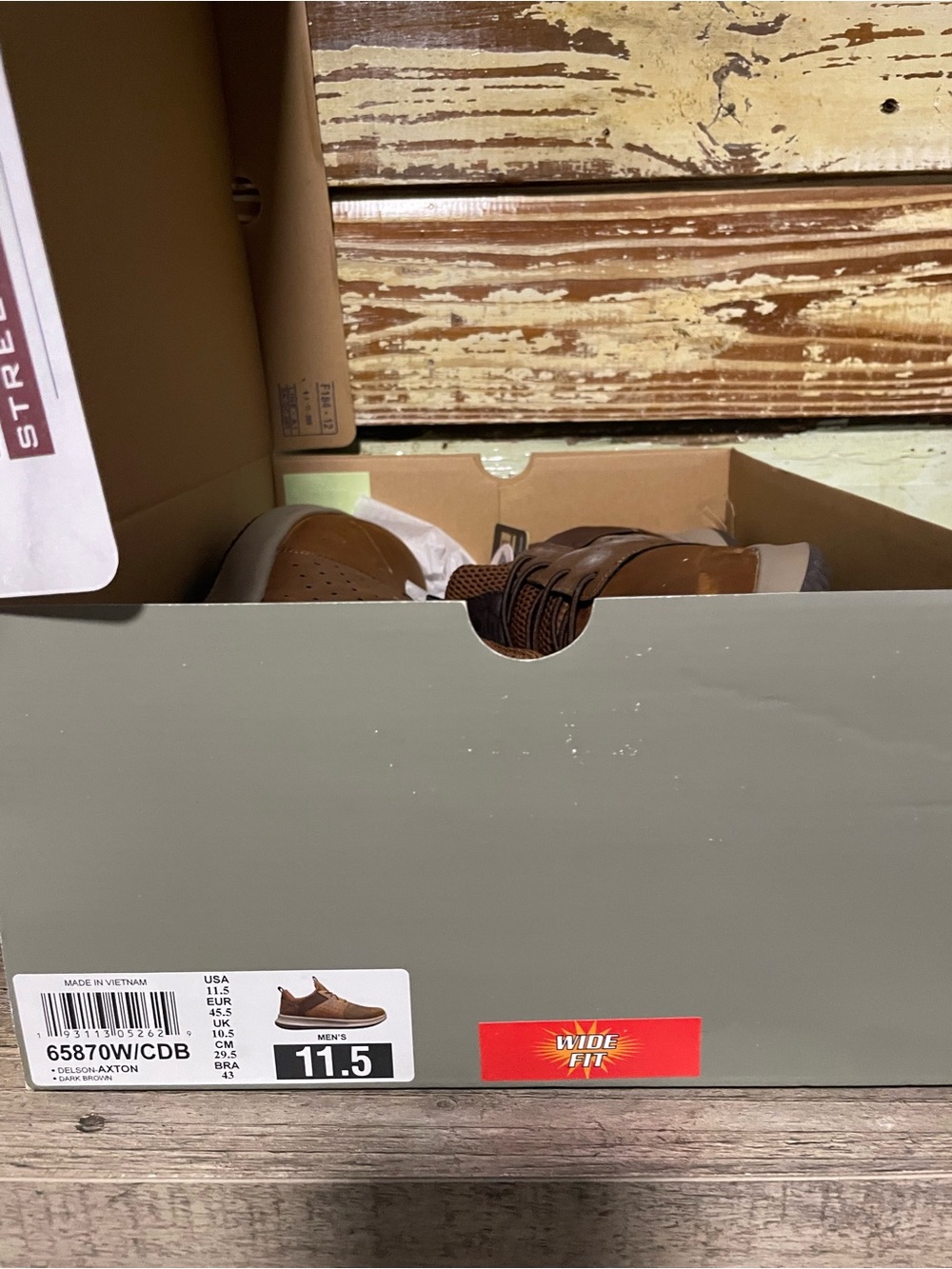 Skechers Men's Brown and Tan Lace-Up Casual Sneakers - Picture 5 of 6